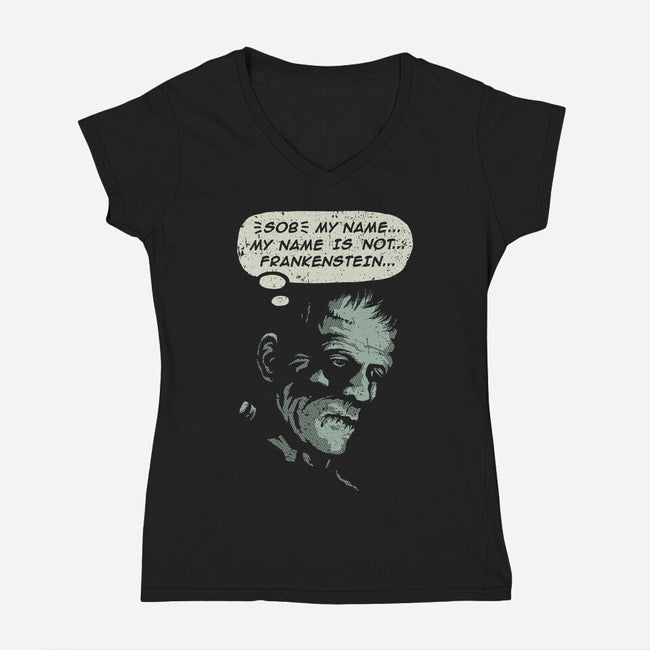 My Name Is Not Frankenstein-womens v-neck tee-kg07