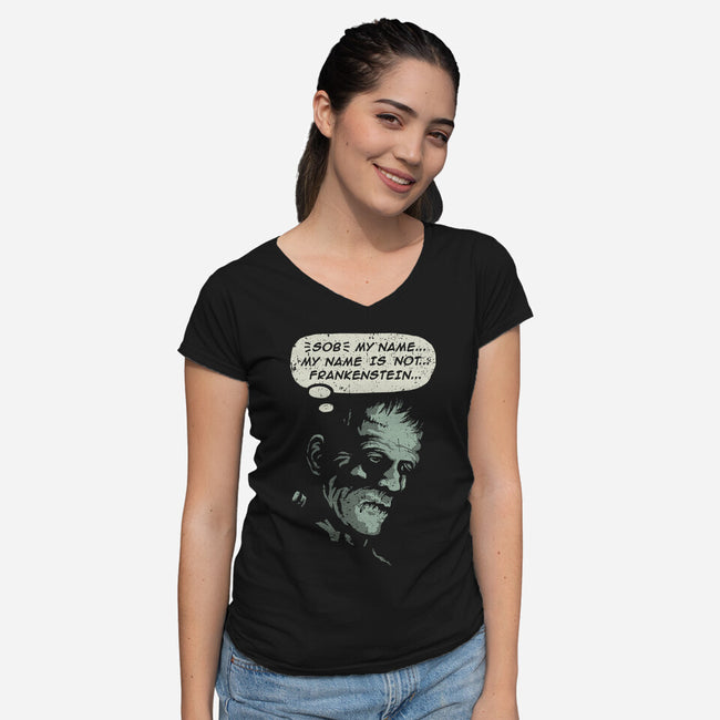 My Name Is Not Frankenstein-womens v-neck tee-kg07