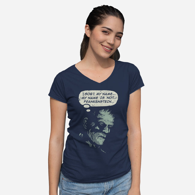 My Name Is Not Frankenstein-womens v-neck tee-kg07