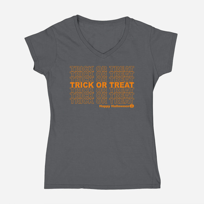 Trick Or Treat Happy Halloween-womens v-neck tee-goodidearyan