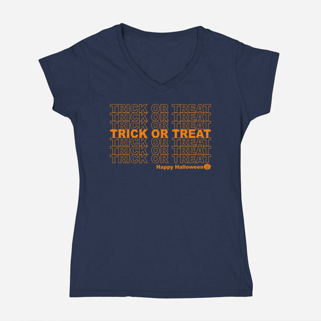 Trick Or Treat Happy Halloween-womens v-neck tee-goodidearyan