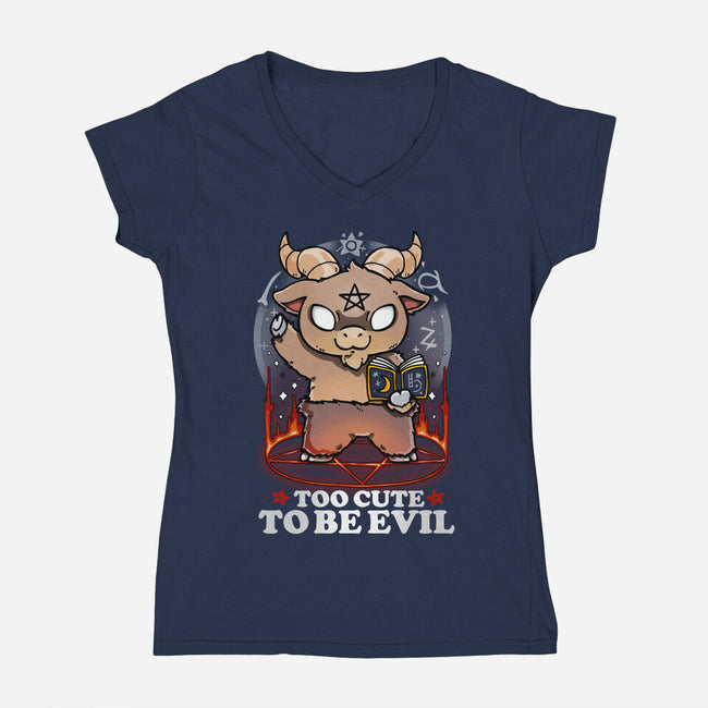 Too Cute To Be Evil-womens v-neck tee-Vallina84