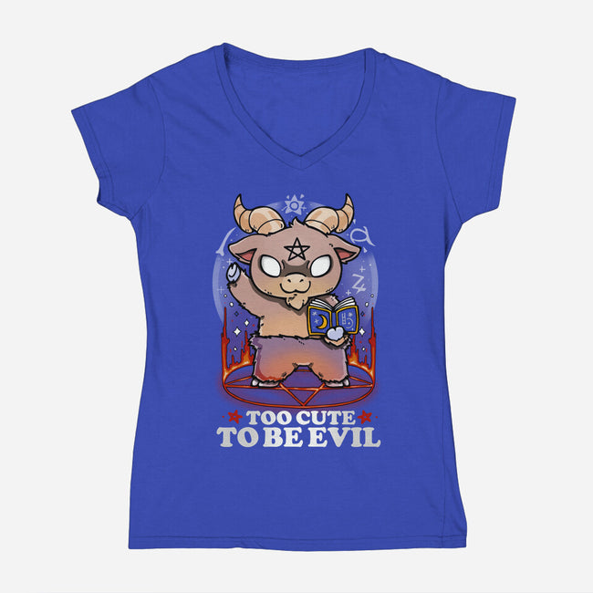 Too Cute To Be Evil-womens v-neck tee-Vallina84