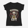 Reckoning Cat-womens v-neck tee-CoD Designs
