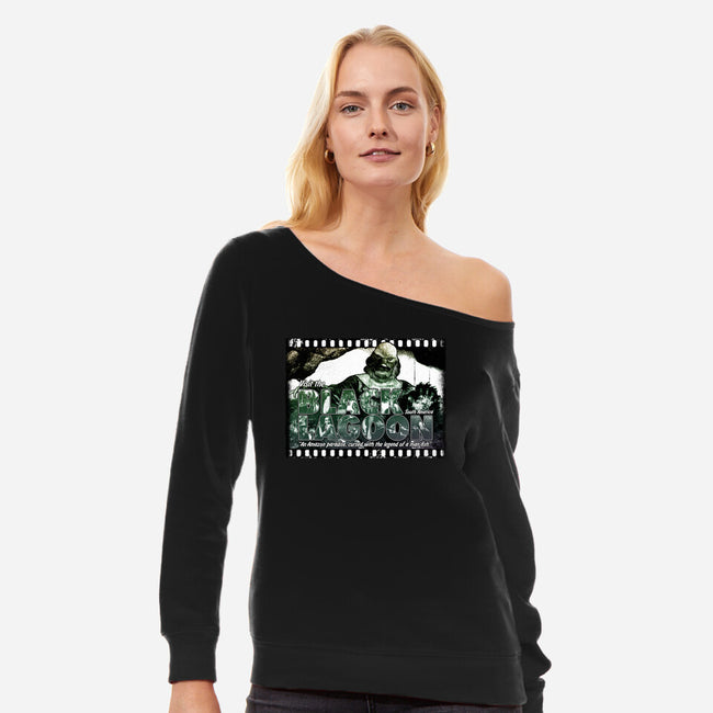 Visit The Black Lagoon-womens off shoulder sweatshirt-goodidearyan