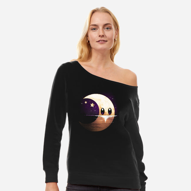 Magical Moon-womens off shoulder sweatshirt-Vallina84