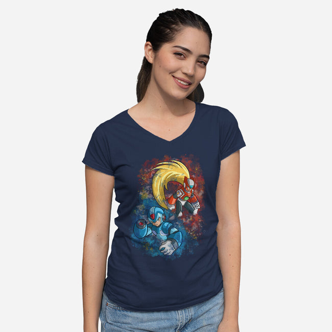 X And Z-womens v-neck tee-nickzzarto