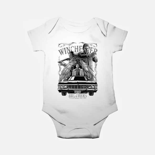 Hunt Between Brothers-baby basic onesie-Conjura Geek