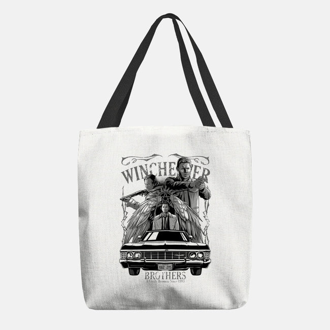 Hunt Between Brothers-none basic tote bag-Conjura Geek