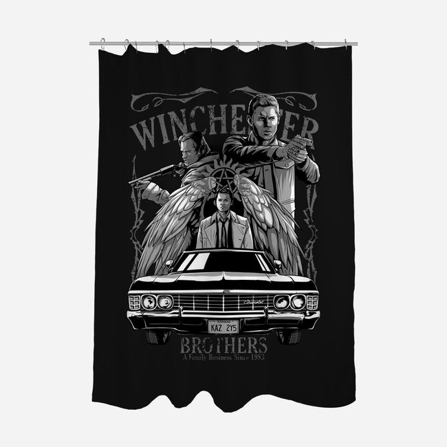 Hunt Between Brothers-none polyester shower curtain-Conjura Geek