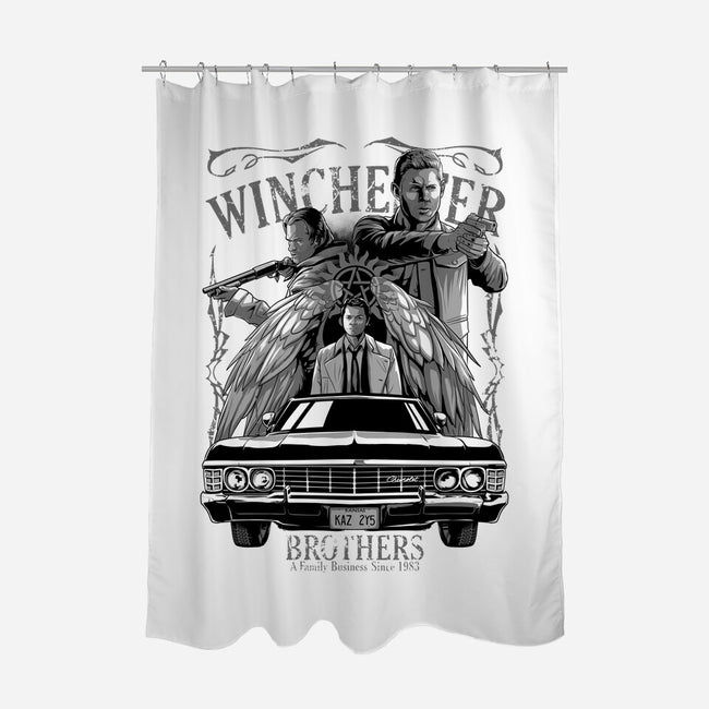 Hunt Between Brothers-none polyester shower curtain-Conjura Geek
