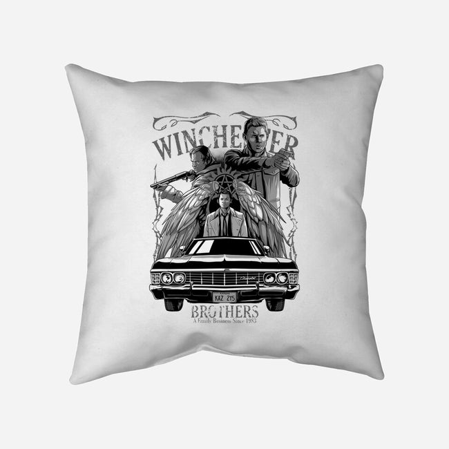 Hunt Between Brothers-none removable cover w insert throw pillow-Conjura Geek