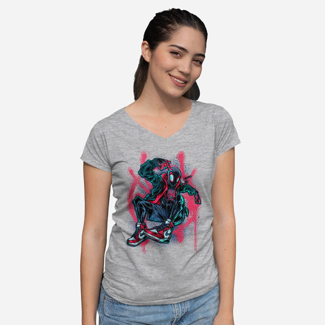 Morales-womens v-neck tee-Conjura Geek