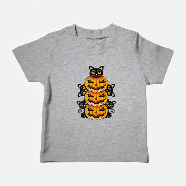 Cats And Pumpkins-baby basic tee-Logozaste