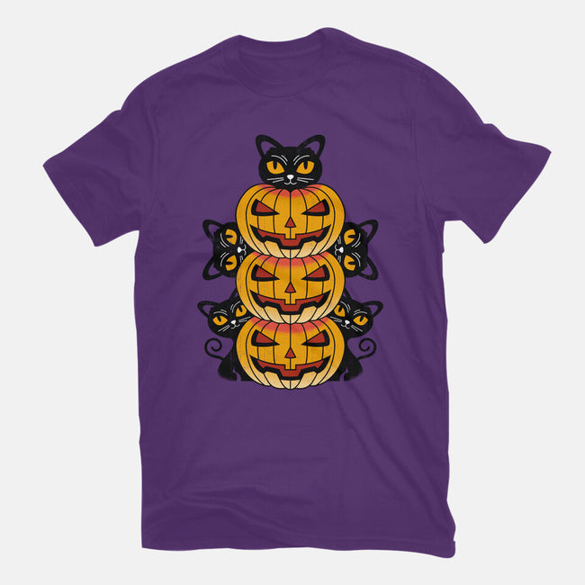 Cats And Pumpkins-womens basic tee-Logozaste