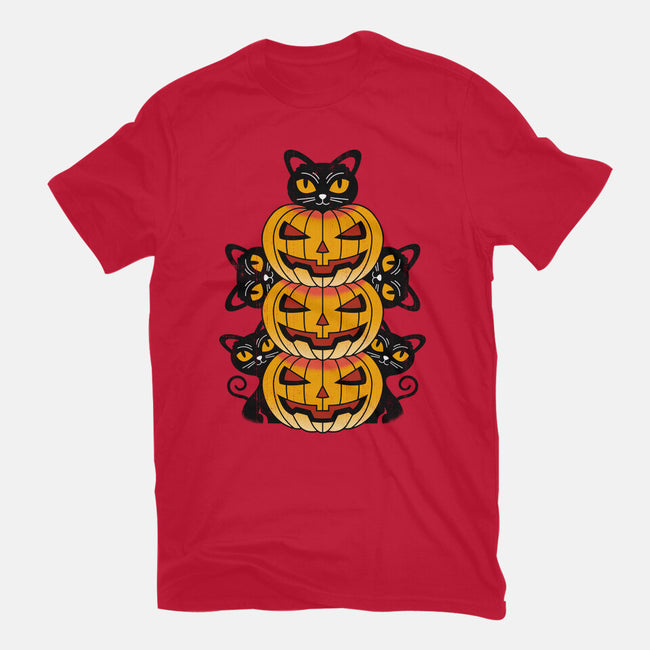 Cats And Pumpkins-unisex basic tee-Logozaste