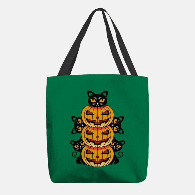 Cats And Pumpkins-none basic tote bag-Logozaste