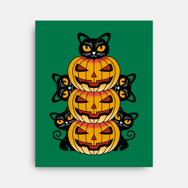 Cats And Pumpkins-none stretched canvas-Logozaste