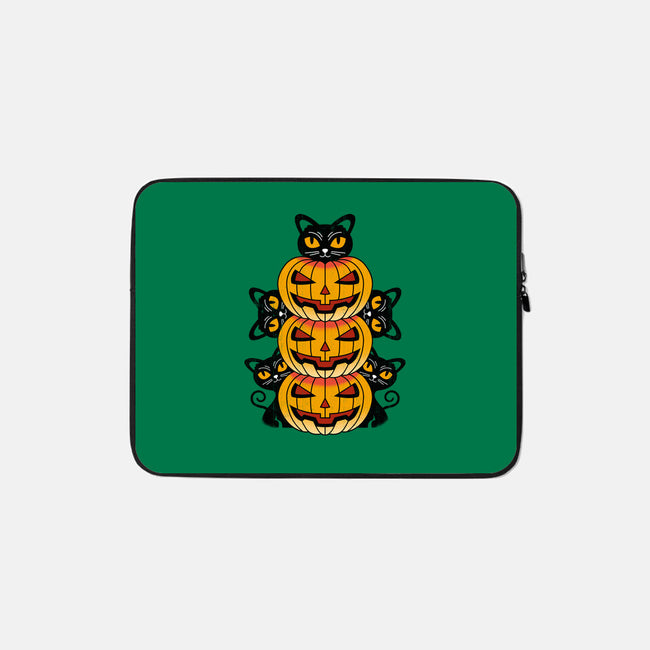 Cats And Pumpkins-none zippered laptop sleeve-Logozaste