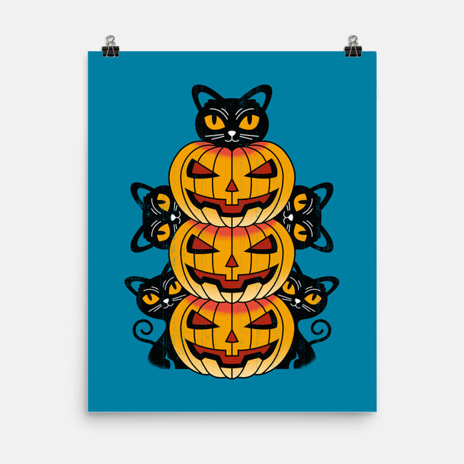 Cats And Pumpkins-none matte poster-Logozaste