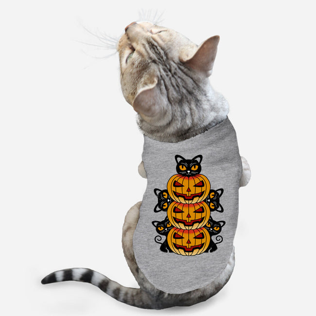 Cats And Pumpkins-cat basic pet tank-Logozaste