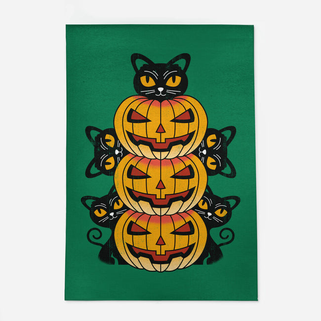 Cats And Pumpkins-none indoor rug-Logozaste