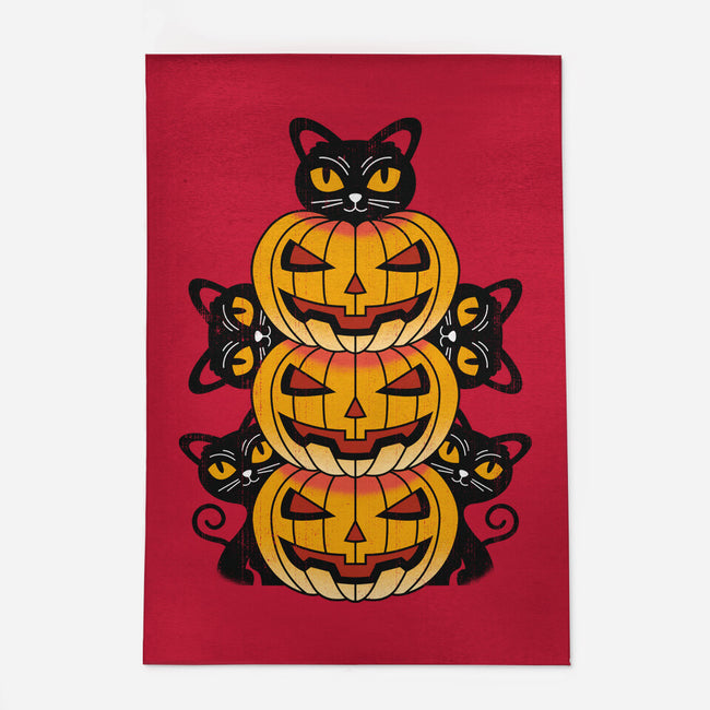 Cats And Pumpkins-none indoor rug-Logozaste