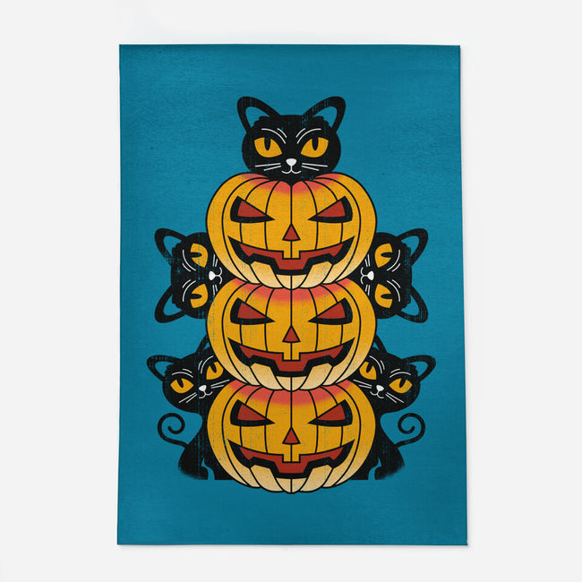 Cats And Pumpkins-none indoor rug-Logozaste