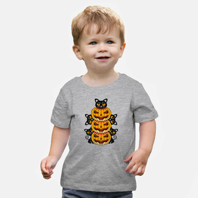 Cats And Pumpkins-baby basic tee-Logozaste