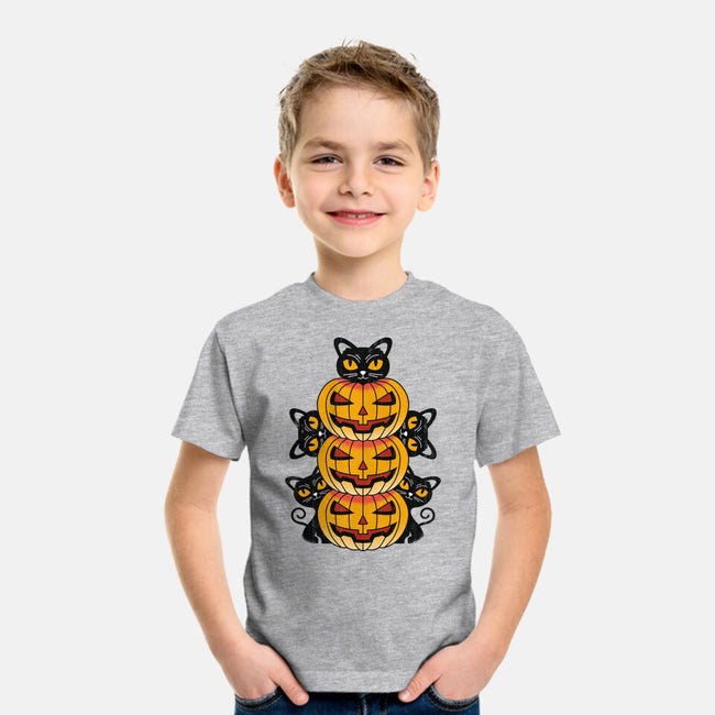 Cats And Pumpkins-youth basic tee-Logozaste