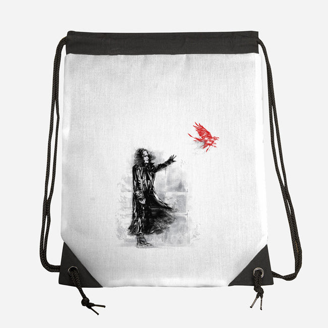 Crow Wall-none drawstring bag-zascanauta