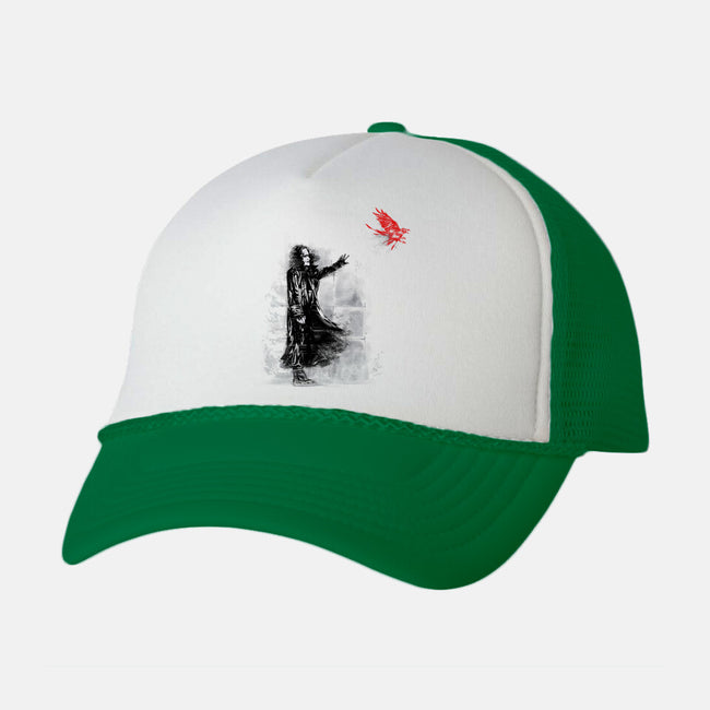 Crow Wall-unisex trucker hat-zascanauta