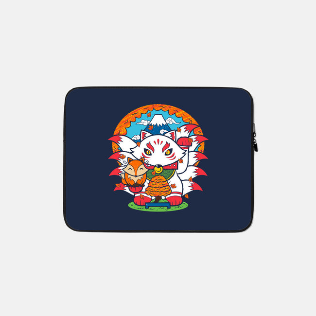 Fall Kitsune-none zippered laptop sleeve-krisren28