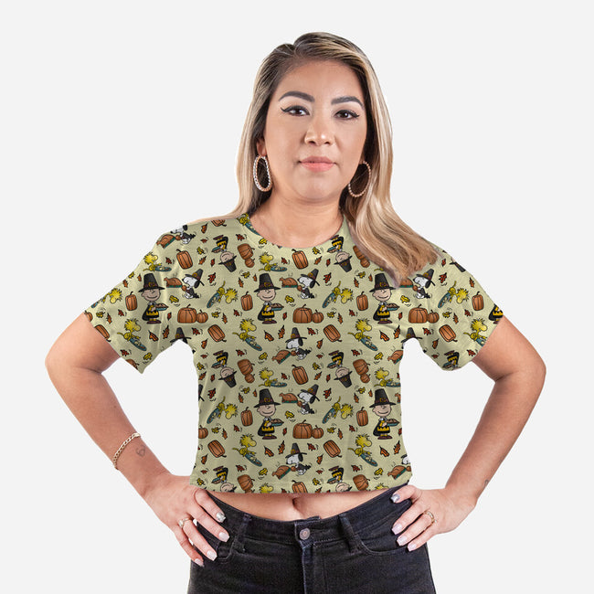 Thankful Nuts-womens all over print cropped tee-TeeFury