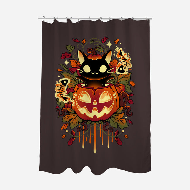 Autumn Tricks-none polyester shower curtain-Snouleaf