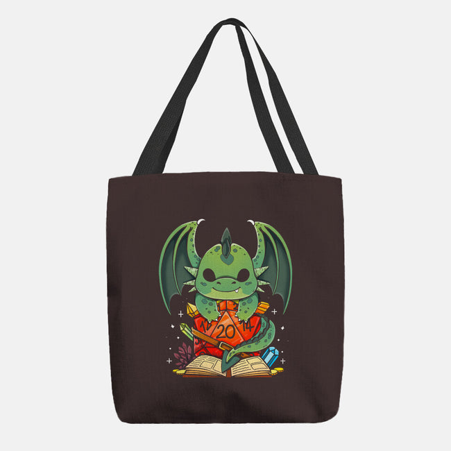Cute Dragon Dice-none basic tote bag-Vallina84