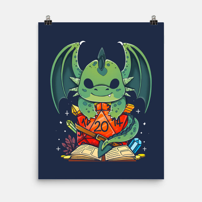Cute Dragon Dice-none matte poster-Vallina84