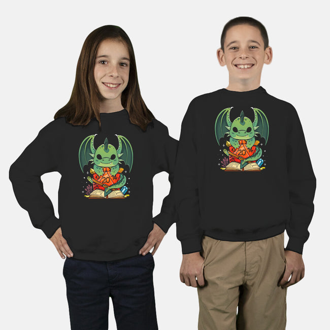Cute Dragon Dice-youth crew neck sweatshirt-Vallina84