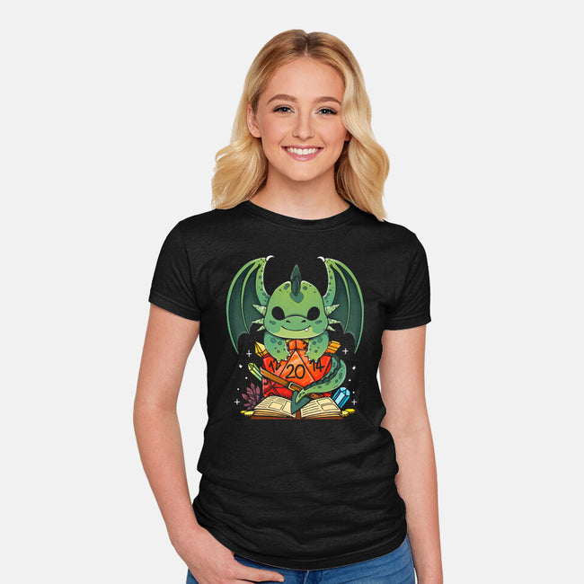 Cute Dragon Dice-womens fitted tee-Vallina84