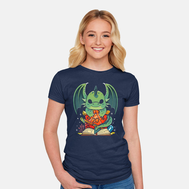 Cute Dragon Dice-womens fitted tee-Vallina84