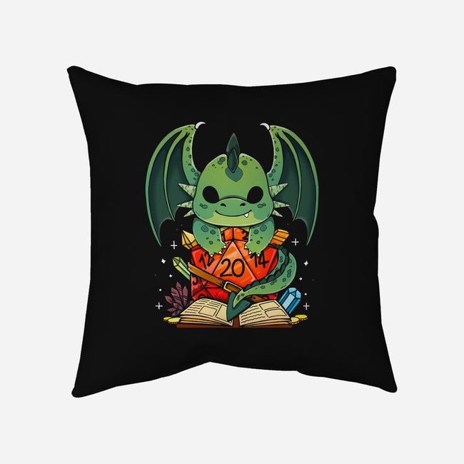 Cute Dragon Dice-none removable cover throw pillow-Vallina84