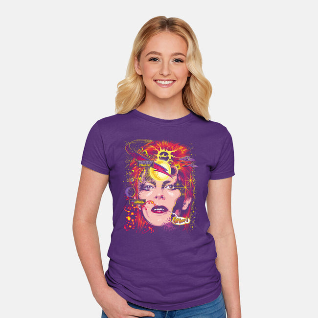 Space Face-womens fitted tee-CappO