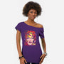 Space Face-womens off shoulder tee-CappO