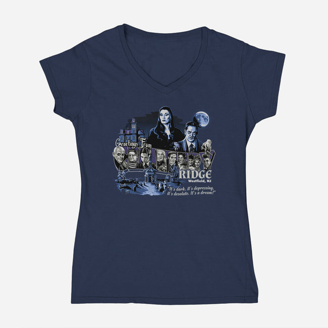 Greetings From Cemetery Ridge-womens v-neck tee-goodidearyan