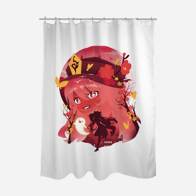 Hu Tao Ukiyo E-none polyester shower curtain-dandingeroz