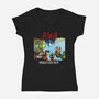 Aliens With Attitude-womens v-neck tee-goodidearyan
