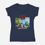 Aliens With Attitude-womens v-neck tee-goodidearyan