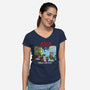 Aliens With Attitude-womens v-neck tee-goodidearyan