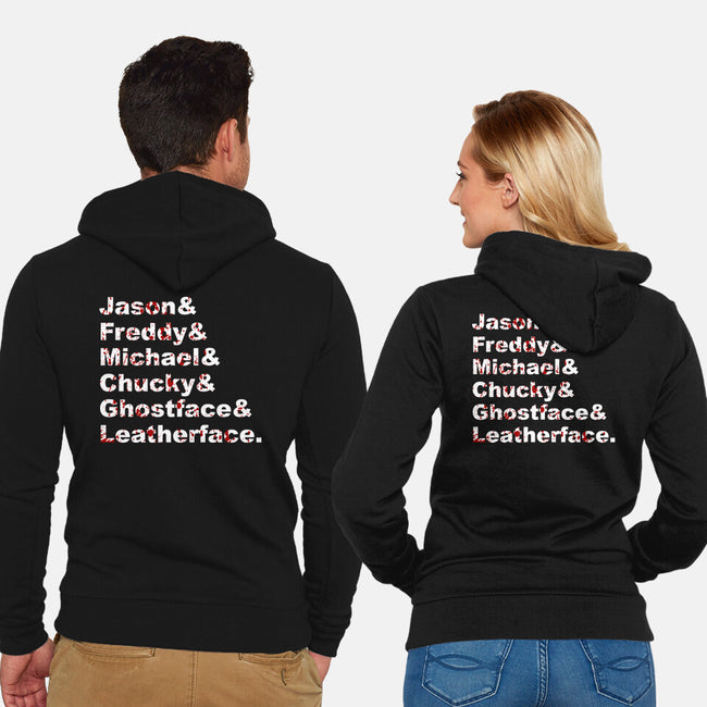 Slasher List-unisex zip-up sweatshirt-goodidearyan