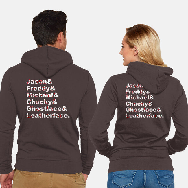 Slasher List-unisex zip-up sweatshirt-goodidearyan